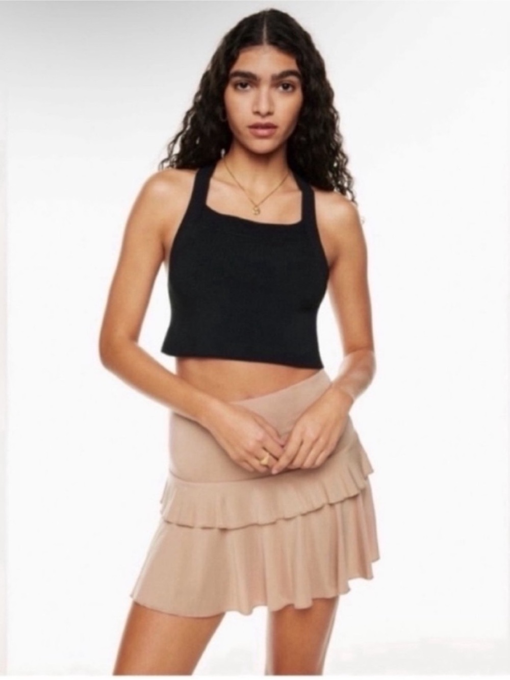 Aritzia Wilfred Black Cayenne Top